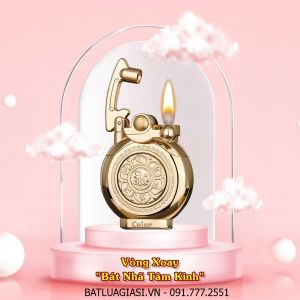 BẬT LỬA CHIEF XĂNG ĐÁ - BÚNG TAY ĐÁNH LỬA CF208 "VÒNG XOAY BÁT NHÃ TÂM KINH" (FULLBOX) - (XÀI XĂNG) #VÀNG