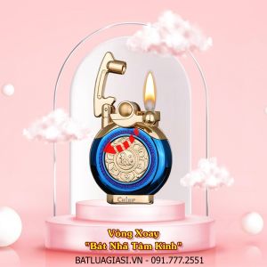 BẬT LỬA CHIEF XĂNG ĐÁ - BÚNG TAY ĐÁNH LỬA CF208 "VÒNG XOAY BÁT NHÃ TÂM KINH" (FULLBOX) - (XÀI XĂNG) #XANH