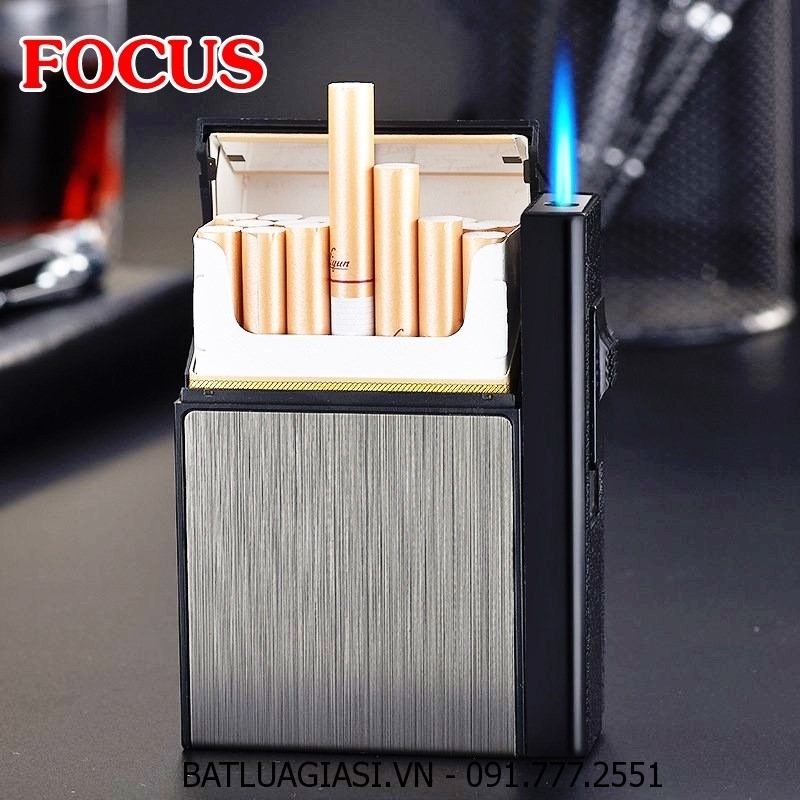 BẬT LỬA KHÈ - HỘP THUỐC FOCUS 2IN1 - CÓ THỂ THÁO RỜI (ĐỂ ĐƯỢC 20 ĐIẾU THUỐC) (FULLBOX) - (XÀI GAS)