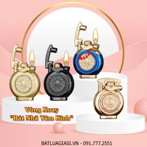 BẬT LỬA CHIEF XĂNG ĐÁ - BÚNG TAY ĐÁNH LỬA CF208 "VÒNG XOAY BÁT NHÃ TÂM KINH" (FULLBOX) - (XÀI XĂNG)
