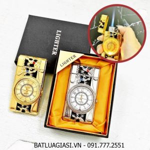 BẬT LỬA KHÈ - ĐỒNG HỒ 2IN1 HÌNH TẮC KÈ - CÓ ĐÈN LED (CÓ HỘP) - (XÀI GAS)