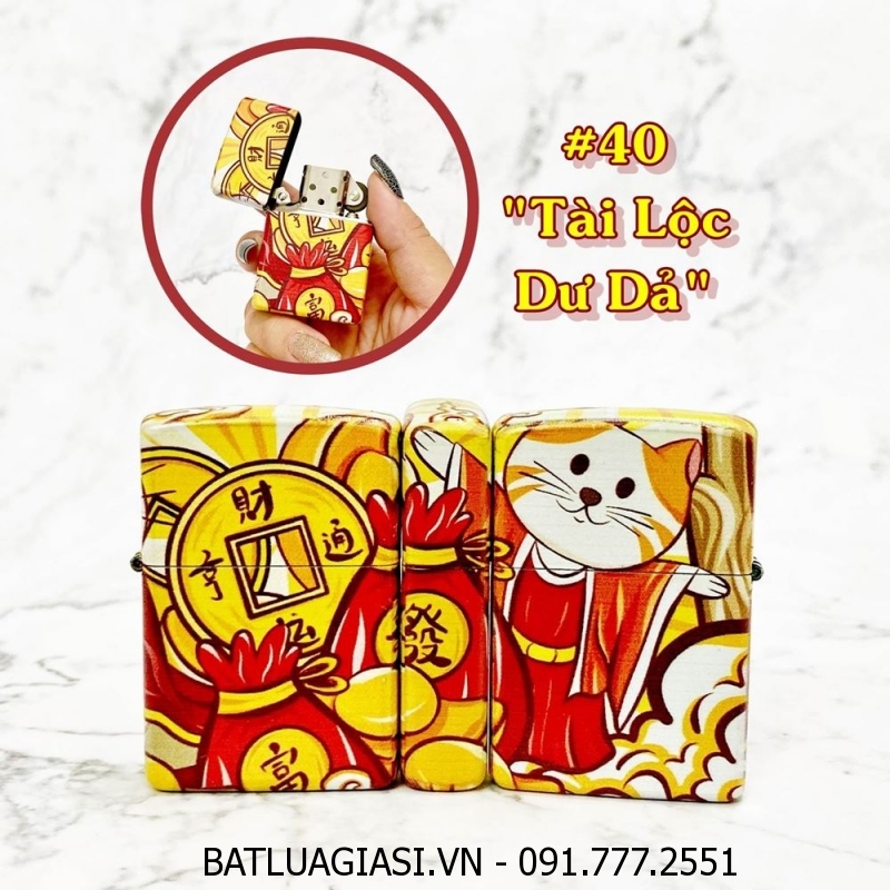 BẬT LỬA ZIPPO SƠN TĨNH ĐIỆN 6 MẶT - PHIÊN BẢN NHẬT HÌNH MÈO MAY MẮN - (XÀI XĂNG) #40