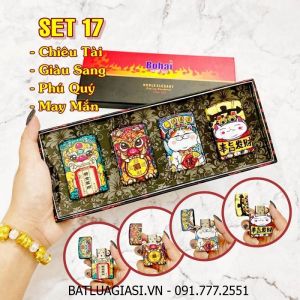 BỘ 4 BÂT LỬA ZIPPO SƠN TĨNH ĐIỆN 6 MẶT - PHIÊN BẢN NHẬT HÌNH KỲ LÂN CHIÊU TÀI VÀ MÈO MAY MẮN - (XÀI XĂNG) SET 17