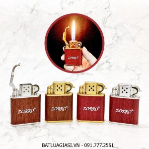 BẬT LỬA ZORRO CỐI GAS ĐÁ BỌC DA VẪN GỖ Z848 - (XÀI GAS)