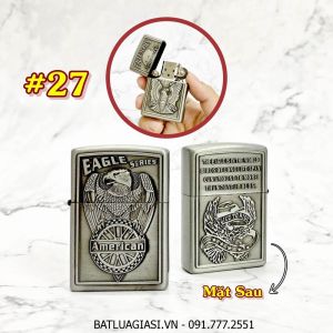 BÂT LỬA ZIPPO AMERICAN 2 MẶT HÌNH NỔI - (XÀI XĂNG) #27