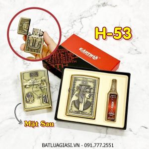 BÂT LỬA ZIPPO AI CẬP 2 MẶT HÌNH NỔI (CÓ HỘP VÀ XĂNG) H-53
