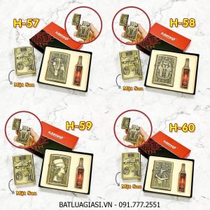 BÂT LỬA ZIPPO AI CẬP 2 MẶT HÌNH NỔI CÁC KIỂU (CÓ HỘP VÀ XĂNG)