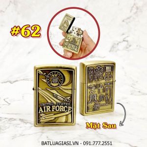 BÂT LỬA ZIPPO U.S 2 MẶT HÌNH NỔI - (XÀI XĂNG) #62