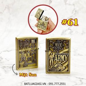 BÂT LỬA ZIPPO U.S 2 MẶT HÌNH NỔI - (XÀI XĂNG) #61