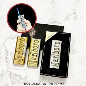 BẬT LỬA KHÈ - BẤM NGANG KHẮC CHÌM LOGO MARLBORO (CÓ HỘP) - (XÀI GAS)