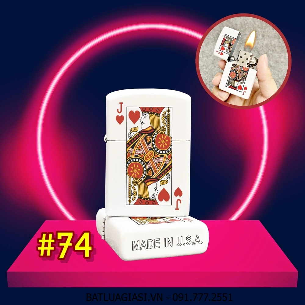BẬT LỬA ZIPPO 2 MẶT HÌNH LÁ BÀI \