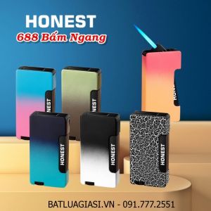 BẬT LỬA KHÈ HONEST 688 BẤM NGANG MÀU CẦU VÒNG - (XÀI GAS)