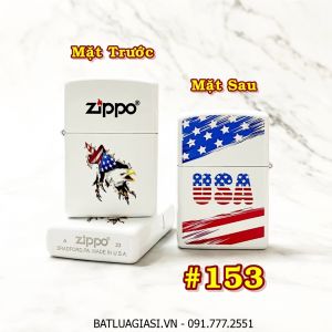 BẬT LỬA ZIPPO SƠN TĨNH ĐIỆN 2 MẶT HÌNH ĐẠI BÀNG CỜ MỸ (CÓ MỘC ĐÁY) - (XÀI XĂNG) #153