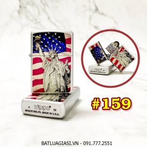 BẬT LỬA ZIPPO SƠN TĨNH ĐIỆN 2 MẶT HÌNH NỮ THẦN TỰ DO (CÓ MỘC ĐÁY) - (XÀI XĂNG) #159