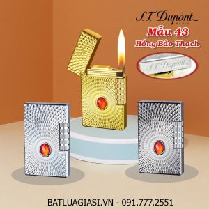 BẬT LỬA DUPONT LỐC XOÁY CẨN NGỌC HỒNG BẢO THẠCH M-43 (S.T. DUPONT) - (XÀI GAS)