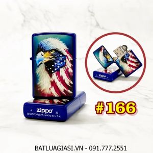 BẬT LỬA ZIPPO SƠN TĨNH ĐIỆN 2 MẶT HÌNH ĐẠI BÀNG CỜ MỸ (CÓ MỘC ĐÁY) (XÀI XĂNG) #166