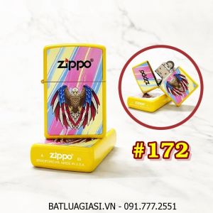 BẬT LỬA ZIPPO SƠN TĨNH ĐIỆN 2 MẶT HÌNH ĐẠI BÀNG CỜ MỸ (CÓ MỘC ĐÁY) (XÀI XĂNG) #172