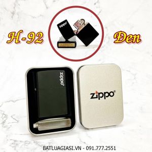 BẬT LỬA ZIPPO SƠN TĨNH ĐIỆN NHIỀU MÀU (CÓ MỘC ĐÁY) (HỘP THIẾC KÈM XĂNG) #H-92 ĐEN