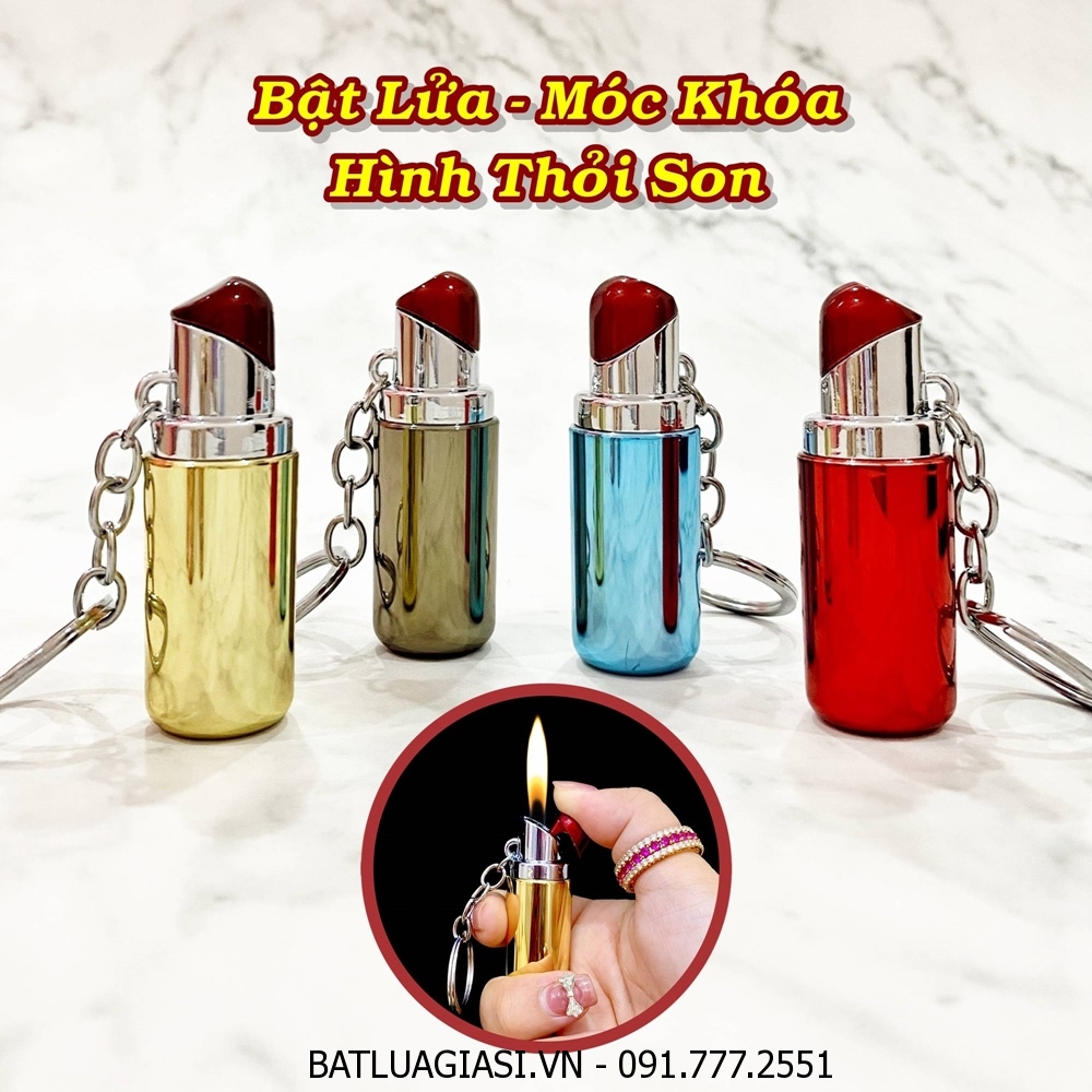BẬT LỬA MÓC KHÓA HÌNH THỎI SON - (XÀI GAS)