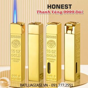 BẬT LỬA KHÈ HONEST HÌNH THANH VÀNG 9999 DÀI (THỎI VÀNG 9999 DÀI) - (XÀI GAS)