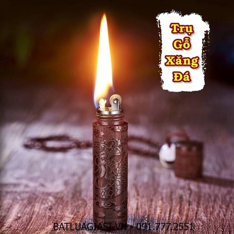 BẬT LỬA TRỤ GỖ XĂNG ĐÁ - (XÀI XĂNG)