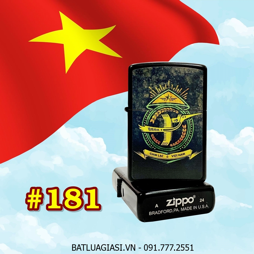 BẬT LỬA ZIPPO SƠN TĨNH ĐIỆN HÌNH CHIM LẠC VIỆT NAM (CÓ MỘC ĐÁY) - (XÀI XĂNG) #181