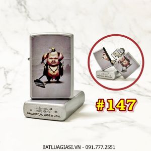 BẬT LỬA ZIPPO SƠN TĨNH ĐIỆN 2 MẶT CHỦ ĐỀ TÂY DU KÝ HÌNH TRƯ BÁT GIỚI (CÓ MỘC ĐÁY) - (XÀI XĂNG) #147