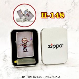 BẬT LỬA ZIPPO SƠN TĨNH ĐIỆN 2 MẶT CHỦ ĐỀ TÂY DU KÝ HÌNH TÔN NGỘ KHÔNG (CÓ MỘC ĐÁY) (HỘP THIẾC KÈM XĂNG) H-148