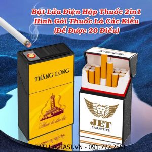 BẬT LỬA ĐIỆN HỘP THUỐC 2IN1 HÌNH GÓI THUỐC LÁ THĂNG LONG (ĐỂ ĐƯỢC 20 ĐIẾU THUỐC) (FULLBOX) - (SẠC ĐIỆN)