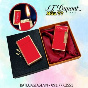 BẬT LỬA DUPONT VÀNG ĐỎ M-77 (S.T. DUPONT) (CÓ HỘP) - (XÀI XĂNG)