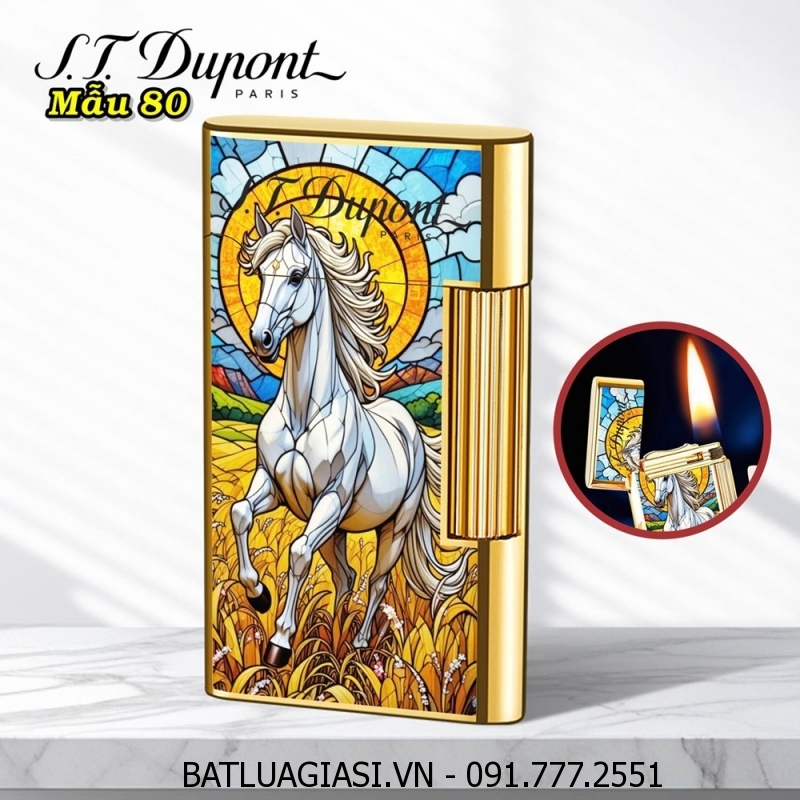 BẬT LỬA DUPONT HÌNH CON NGỰA M-80 (S.T. DUPONT) - (XÀI XĂNG)