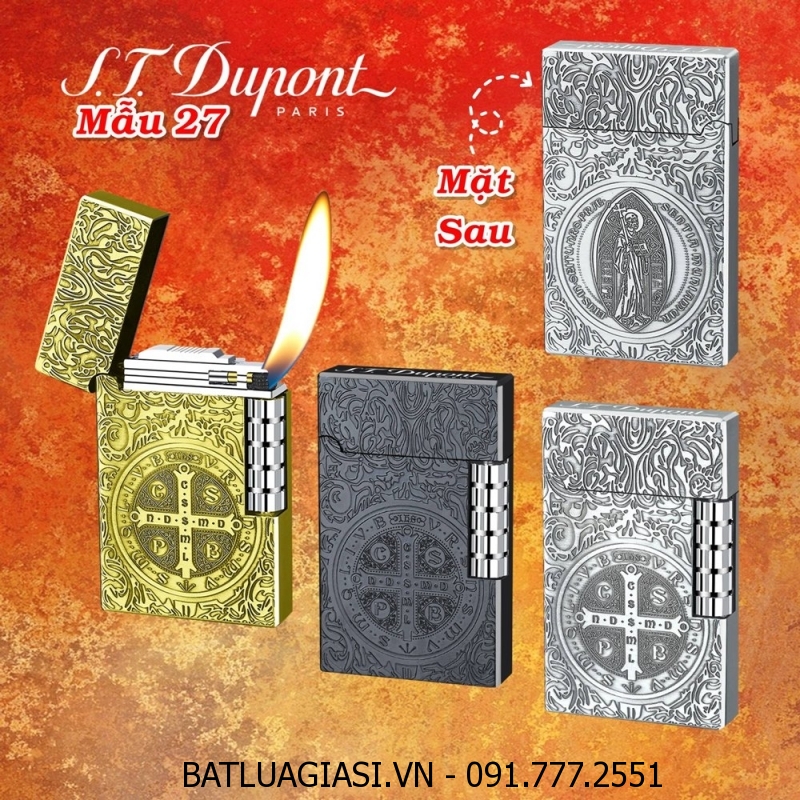 BẬT LỬA DUPONT HÌNH CÂY THÁNH GIÁ TRỪ TÀ CONSTANTINE M-27 (S.T. DUPONT) - (XÀI GAS)