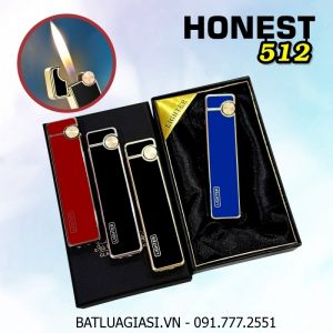 BẬT LỬA GAS ĐÁ THANH DÀI SƠN MÀI PHỦ BÓNG NHIỀU MÀU HONEST 512 (CÓ HỘP) - (XÀI GAS)