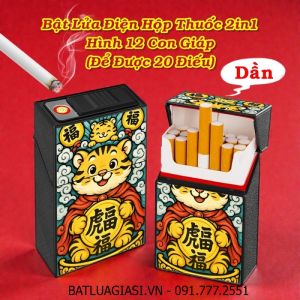 BẬT LỬA ĐIỆN HỘP THUỐC 2IN1 HÌNH 12 CON GIÁP (ĐỂ ĐƯỢC 20 ĐIẾU) (FULLBOX) - (SẠC ĐIỆN) #DẦN (CỌP)