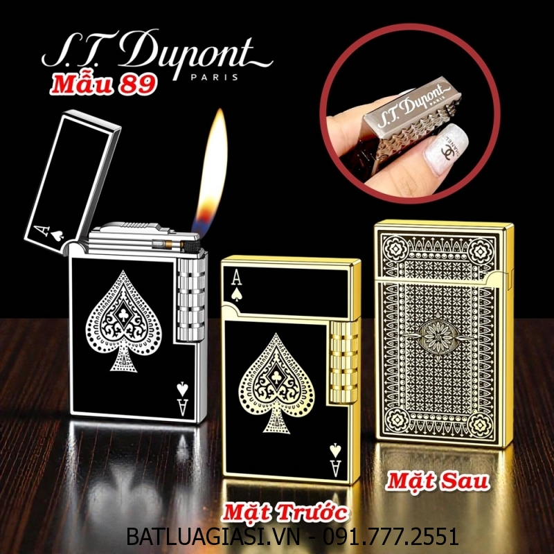 BẬT LỬA DUPONT HÌNH LÁ BÀI M-89 (S.T. DUPONT) - (XÀI GAS)