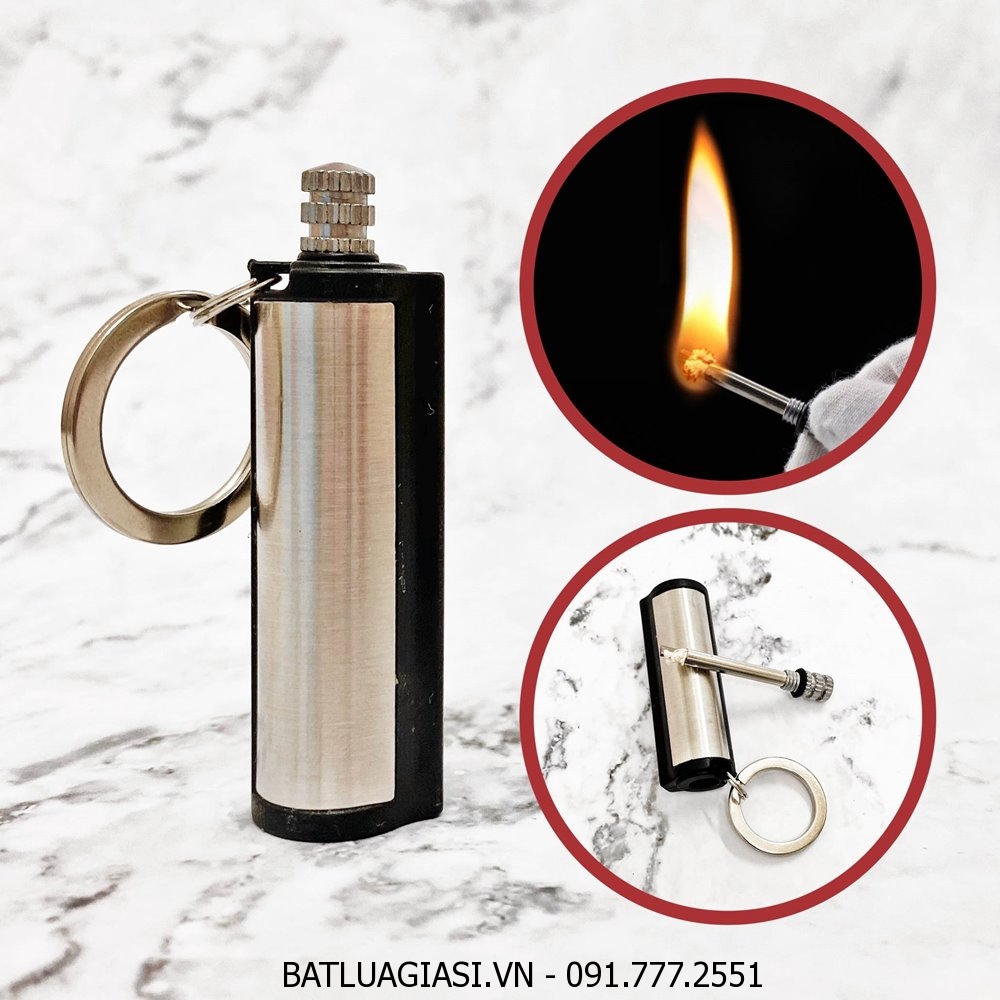 BẬT LỬA - MÓC KHÓA DIÊM XĂNG TRÒN (DIÊM XĂNG SINH TỒN) - (XÀI XĂNG)