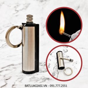 BẬT LỬA - MÓC KHÓA DIÊM XĂNG TRÒN (DIÊM XĂNG SINH TỒN) - (XÀI XĂNG)