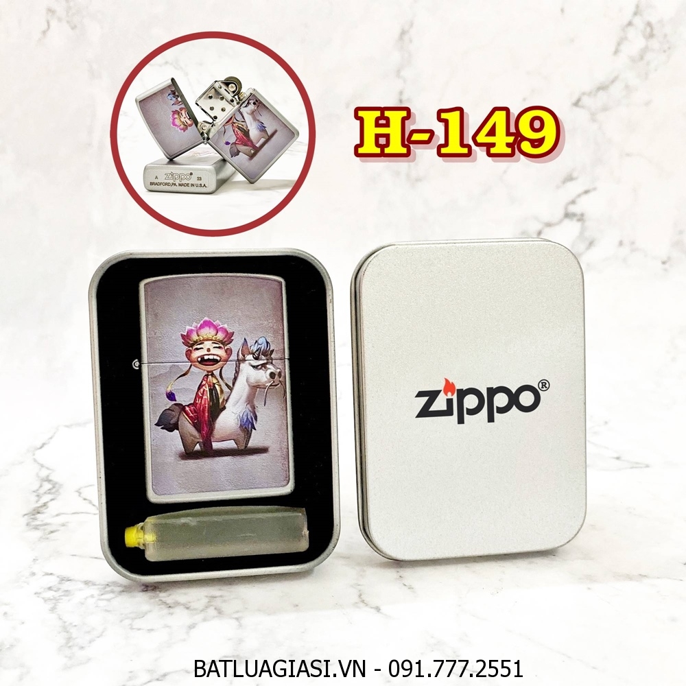 BẬT LỬA ZIPPO SƠN TĨNH ĐIỆN 2 MẶT CHỦ ĐỀ TÂY DU KÝ HÌNH ĐƯỜNG TAM TẠNG (CÓ MỘC ĐÁY) (HỘP THIẾC KÈM XĂNG) H-149