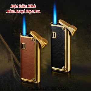 BẬT LỬA KHÈ KIM LOẠI BỌC DA - (XÀI GAS)