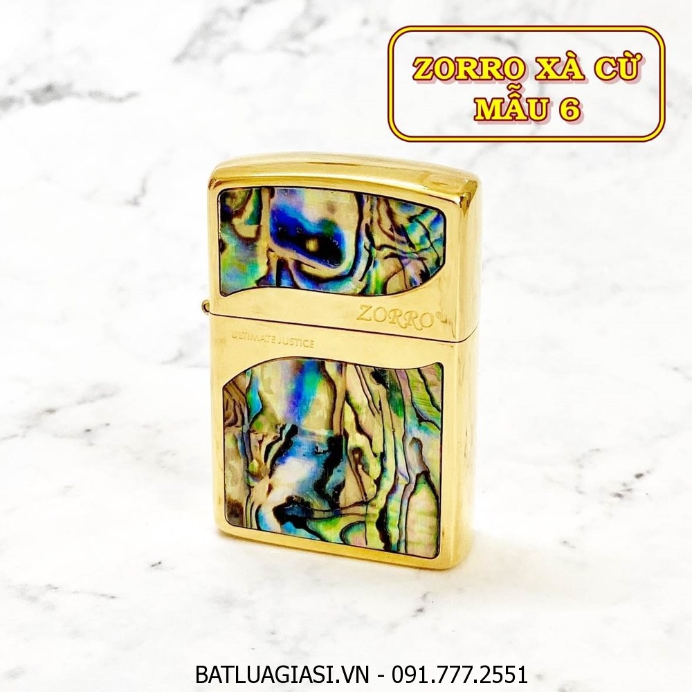 BẬT LỬA ZIPPO ZORRO ULTIMATE JUSTICE KHẢM XÀ CỪ (MẪU 6) (FULLBOX) - (XÀI XĂNG)