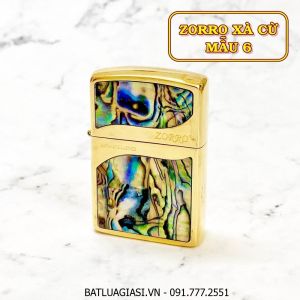 BẬT LỬA ZIPPO ZORRO ULTIMATE JUSTICE KHẢM XÀ CỪ (MẪU 6) (FULLBOX) - (XÀI XĂNG)