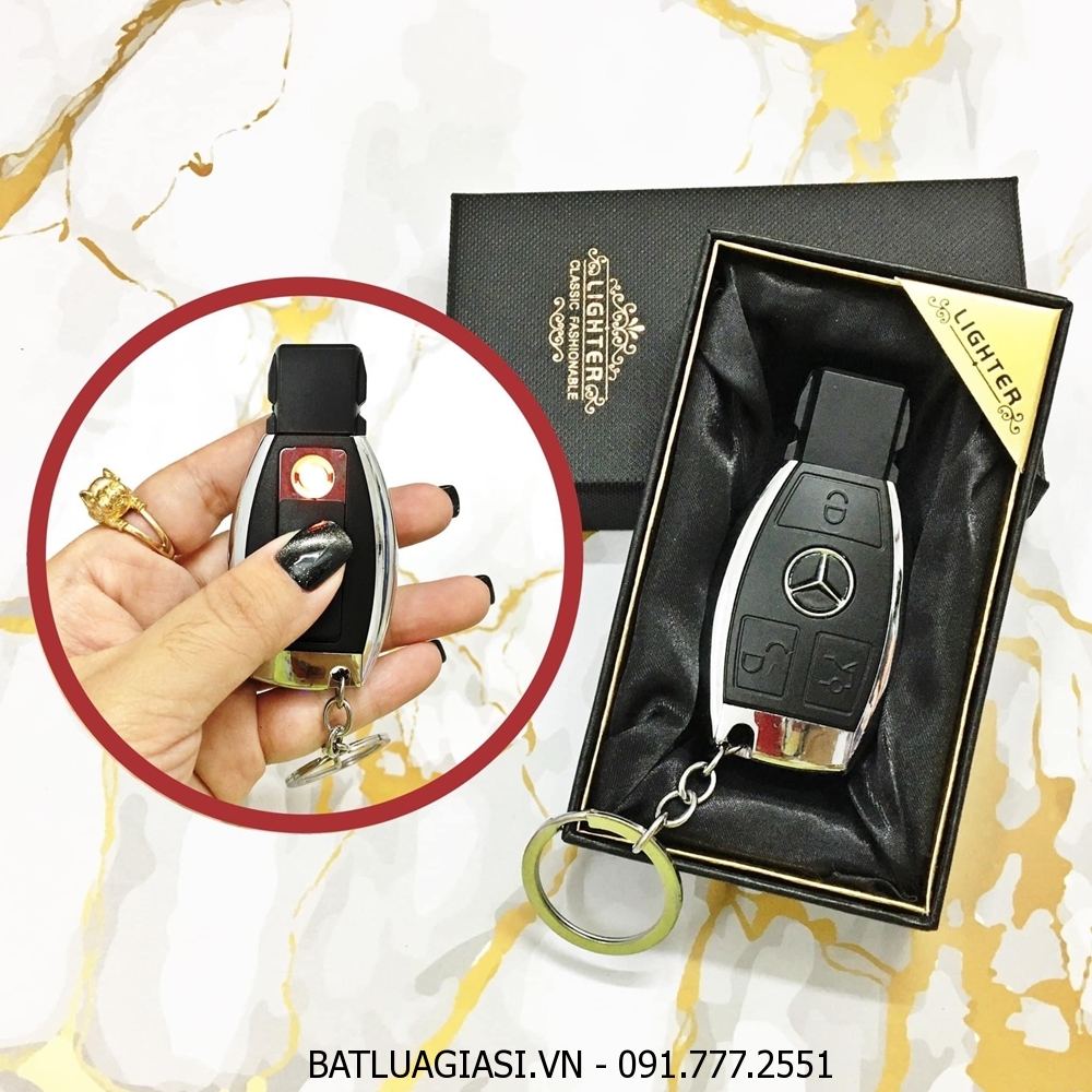 BẬT LỬA ĐIỆN - MÓC KHÓA XE HƠI MERCEDES (FULLBOX) - (SẠC ĐIỆN)