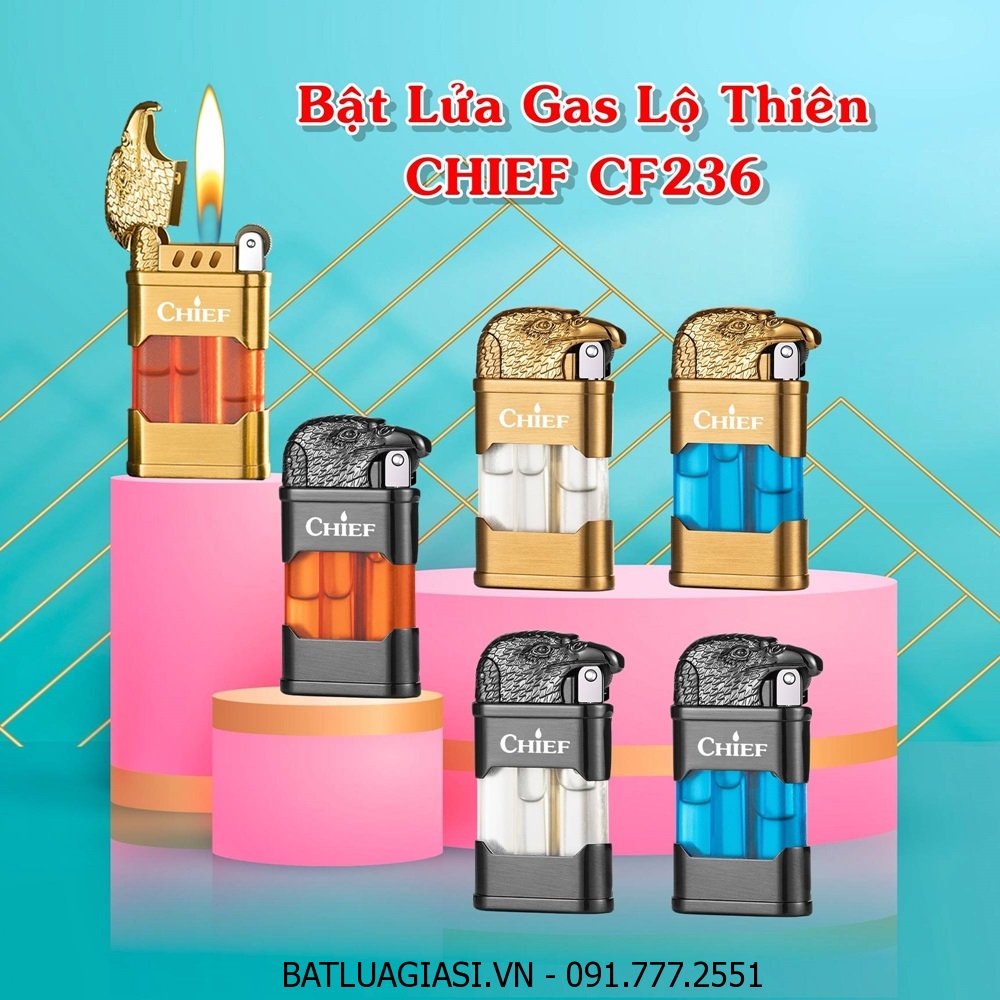 BẬT LỬA GAS LỘ THIÊN CHIEF CF236 HÌNH ĐẦU ĐẠI BÀNG - (XÀI GAS)