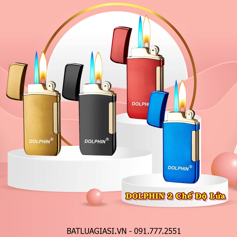 BẬT LỬA DOLPHIN 2 CHẾ ĐỘ LỬA (LỬA NGỌN VÀ LỬA HOẢ TIỄN) - (XÀI GAS)