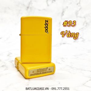 BẬT LỬA ZIPPO SƠN TĨNH ĐIỆN NHIỀU MÀU (CÓ MỘC ĐÁY) - (XÀI XĂNG) #93 VÀNG
