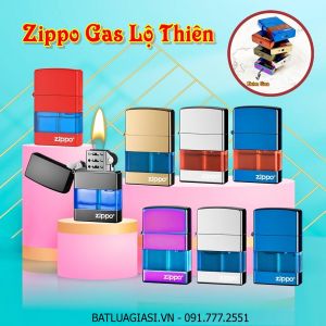 BẬT LỬA ZIPPO GAS LỘ THIÊN NHIỀU MÀU - (XÀI GAS)