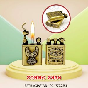 BẬT LỬA GAS ĐÁ RÃNH TAY ZORRO Z858 - (XÀI GAS)