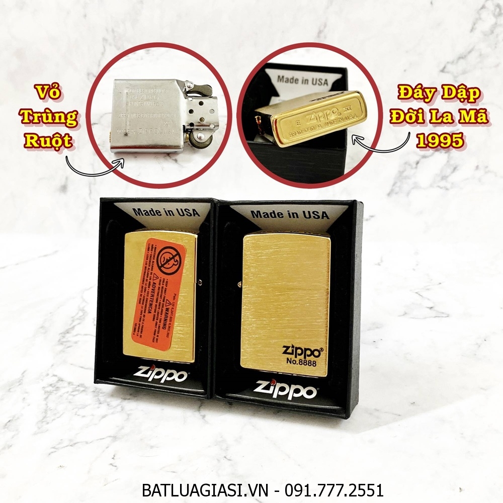 BẬT LỬA ZIPPO MỸ VÂN XƯỚC SỐ TỨ QUÝ - ĐỜI LA MÃ 1995 - RUỘT USA (CÓ TEM ĐỎ) - (XÀI XĂNG) #VÀNG XƯỚC