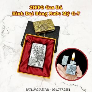 BẬT LỬA ZIPPO GAS ĐÁ HÌNH ĐẠI BÀNG NƯỚC MỸ G-7 (CÓ HỘP) - (XÀI GAS)