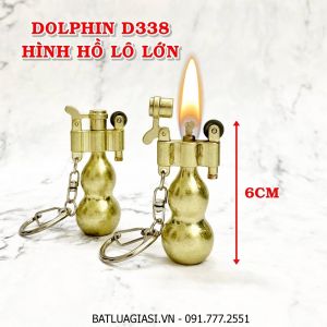 BẬT LỬA MÓC KHÓA DOLPHIN XĂNG ĐÁ CỔ HÌNH HỒ LÔ LỚN D338 (KIM LOẠI) - (XÀI XĂNG)
